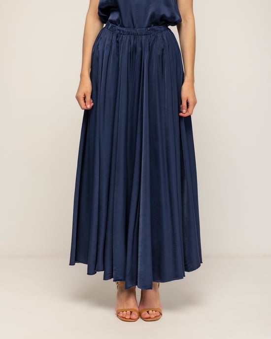 Lange uitlopende rok met elastische taille - Image 2