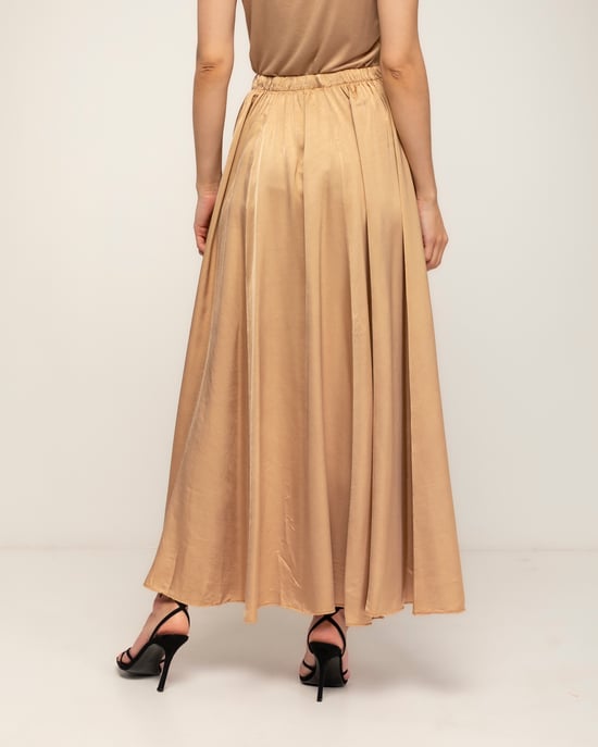 Lange uitlopende rok met elastische taille - Image 3