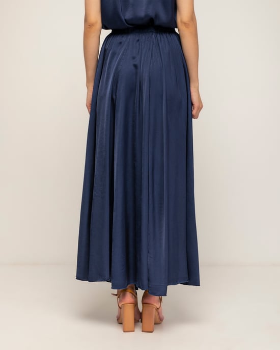 Lange uitlopende rok met elastische taille - Image 3