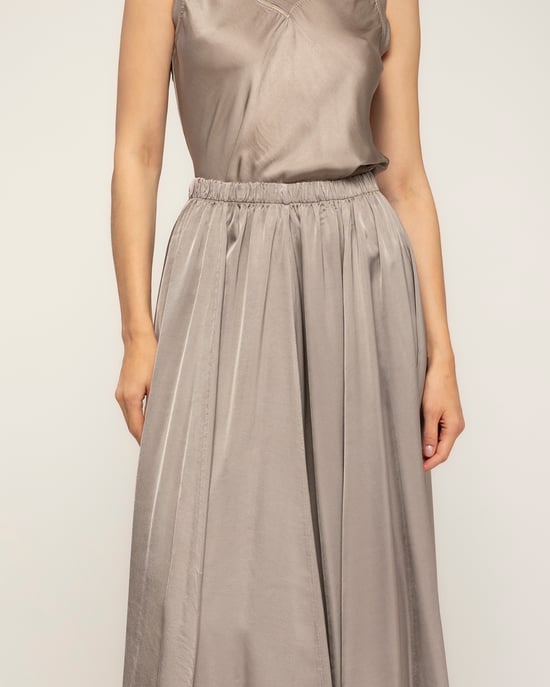 Lange uitlopende rok met elastische taille - Image 4