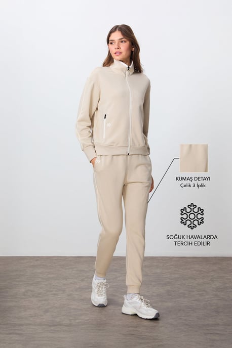 Oversized Sweatshirt en Broek Set met Ritskraag - Image 1