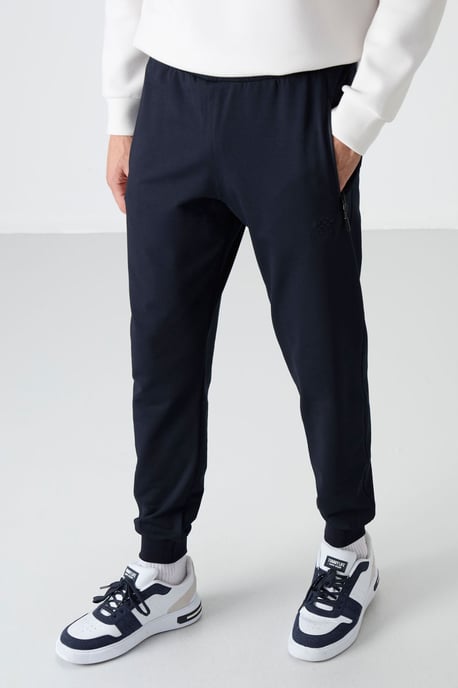 Heren Effen Pull-on Sweatpants Met Ritssluiting Zak - Image 1