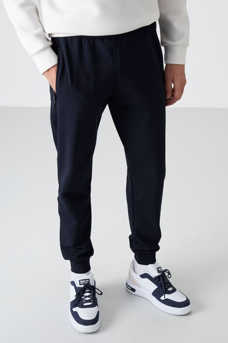 Heren Effen Pull-on Sweatpants Met Ritssluiting Zak - Image 4