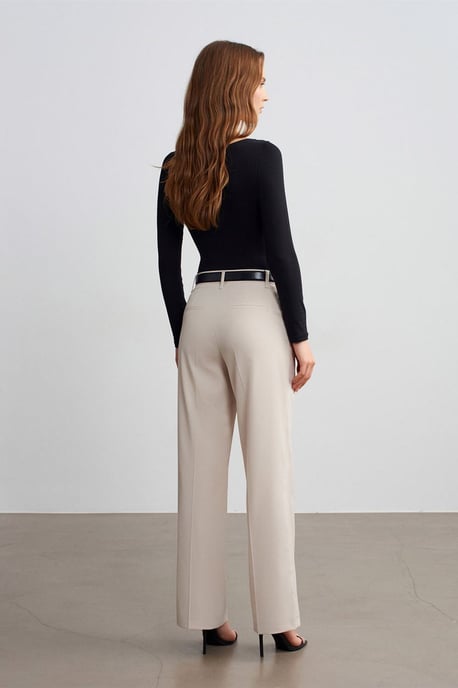 Dames Hoge Taille Rechte Cropped Broek - Image 2