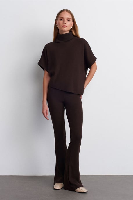 Hoge Taille Flared Gebreide Broek - Image 3