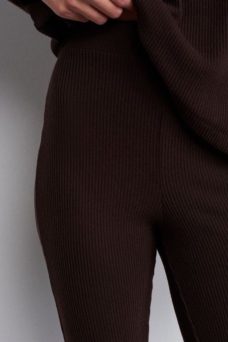 Hoge Taille Flared Gebreide Broek - Image 4