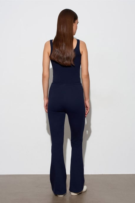 Mid-Waist Flare Jersey Broek met Touwtje - Image 2