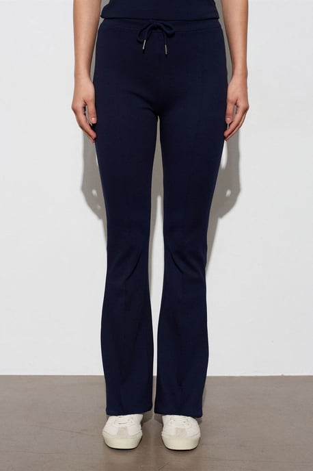 Mid-Waist Flare Jersey Broek met Touwtje - Image 3