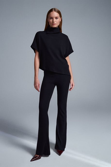 Hoge Taille Flared Gebreide Broek - Image 3