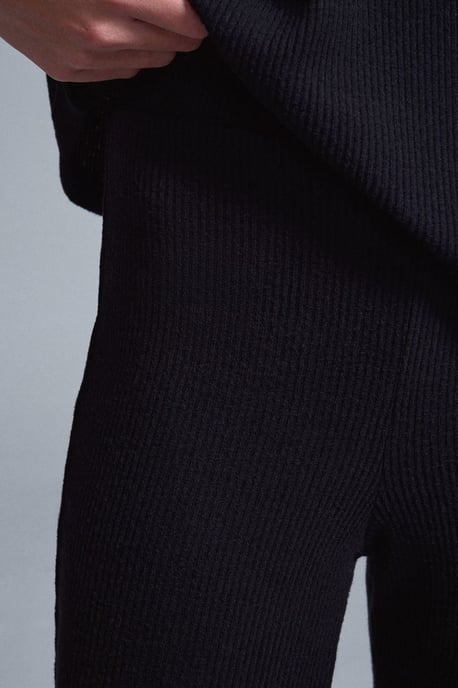 Hoge Taille Flared Gebreide Broek - Image 4