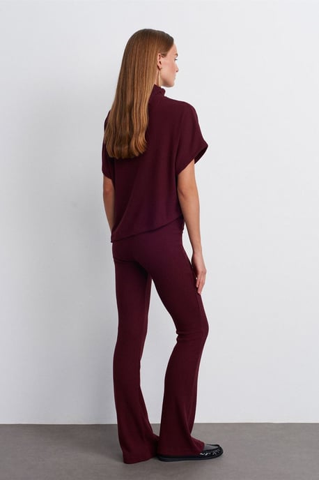 Hoge Taille Flared Gebreide Broek - Image 2