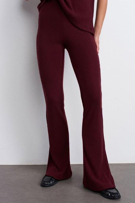 Hoge Taille Flared Gebreide Broek - Image 5