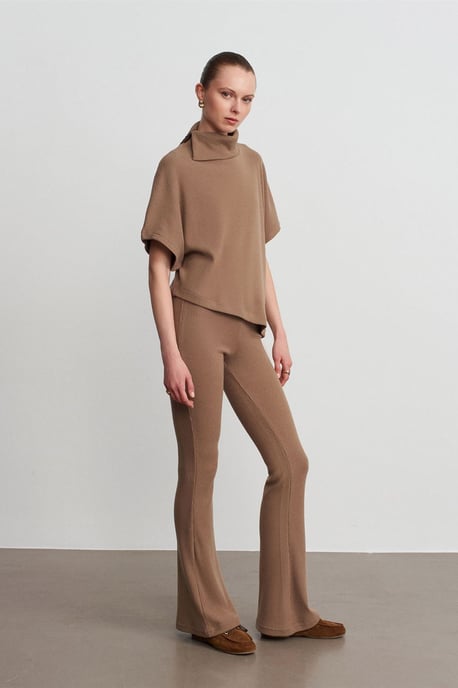 Hoge Taille Flared Gebreide Broek - Image 3