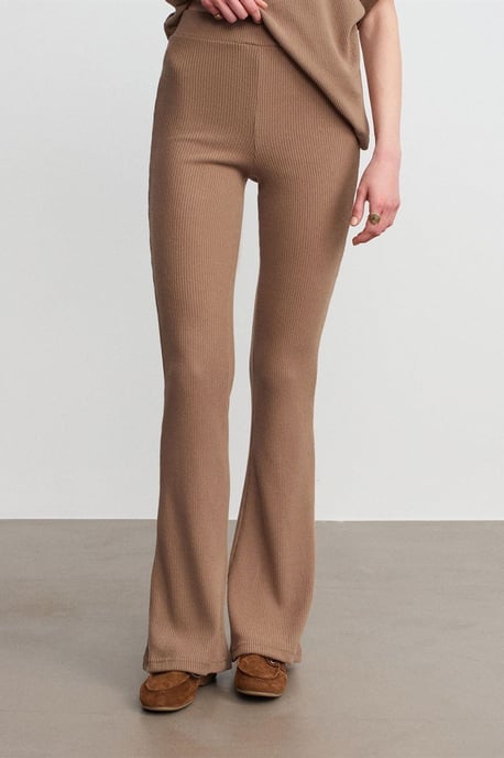 Hoge Taille Flared Gebreide Broek - Image 4
