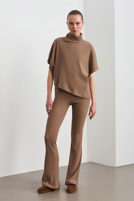 Hoge Taille Flared Gebreide Broek - Image 5