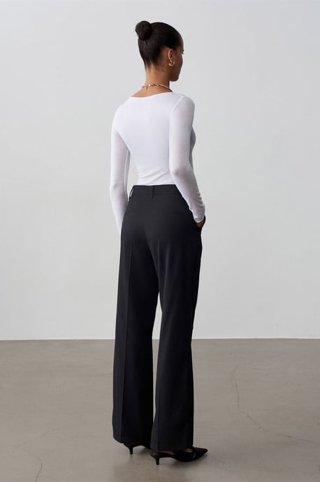 Dames Hoge Taille Rechte Crepe Broek - Image 2