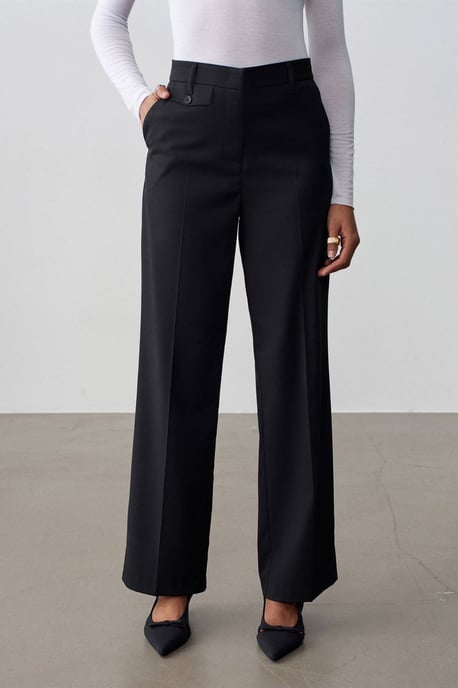 Dames Hoge Taille Rechte Crepe Broek - Image 4