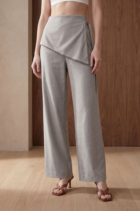 Hoge Taille Wijdpijpen Crepe Broek - Image 4