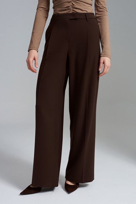Vrouwen Hoge Taille Wijde Pijpen Crêpe Broek - Image 3