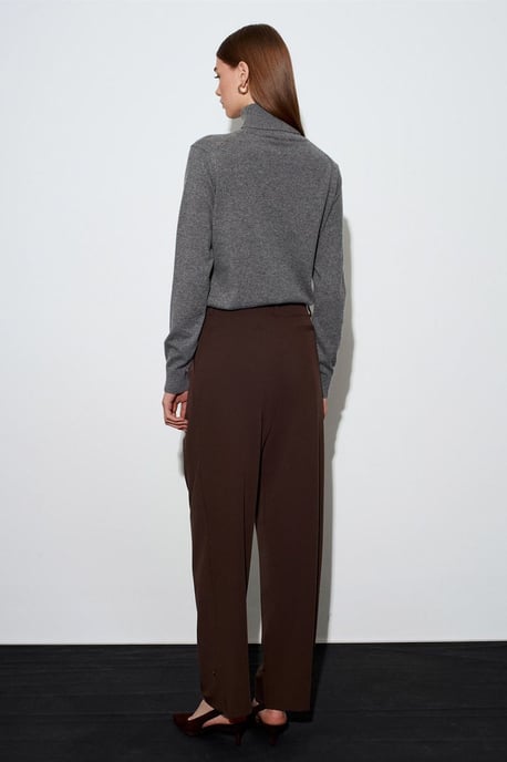 Dames Hoge Taille Wijde Pijpen Crepe Broek - Image 2