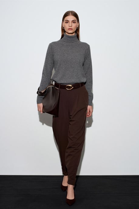 Dames Hoge Taille Wijde Pijpen Crepe Broek - Image 5