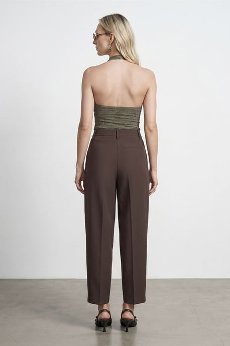 Hoge Taille Wijde Pijp Crepe Broek - Image 2