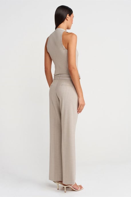 Gestreepte Rechtlopende Broek met Ceintuur - Image 2
