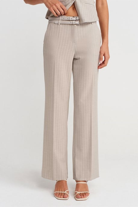 Gestreepte Rechtlopende Broek met Ceintuur - Image 4