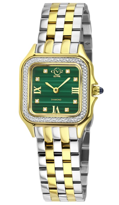 GV2 Milan Women's Malachite Dial, Two toned SS/IPYG Bracelet Watch - Image 1