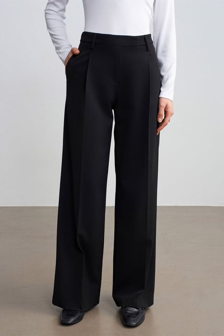 Vrouwen Hoge Taille Wijde Pijpen Crêpe Broek - Image 3