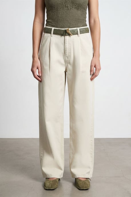 Middenhoge Wijde Pantalon met Plooien - Image 3