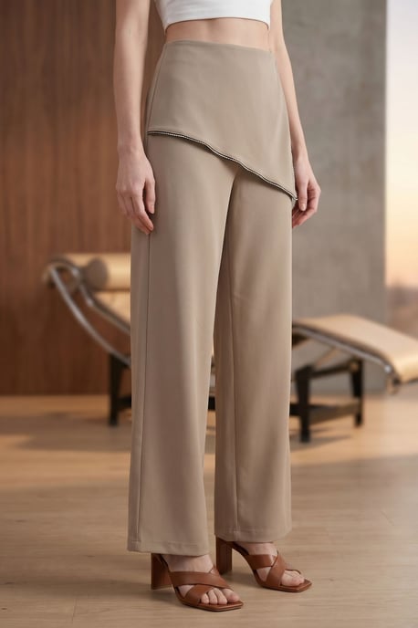 Hoge Taille Wijde Crepe Broek - Image 3