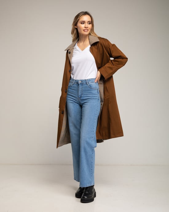 Basic wide leg jeans met een hoge taille. - Image 1