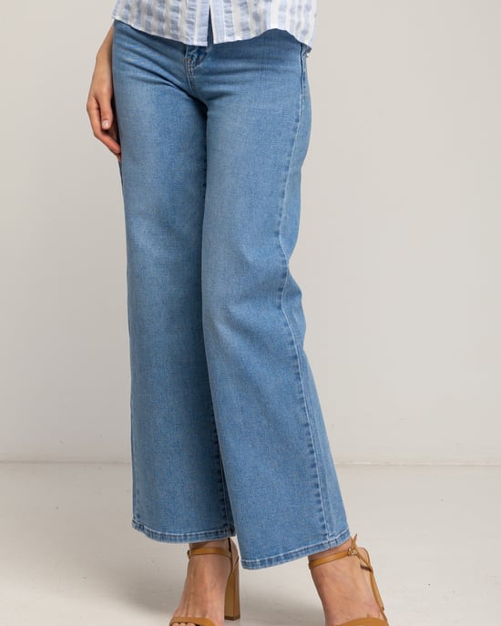 Basic wide leg jeans met een hoge taille. - Image 4