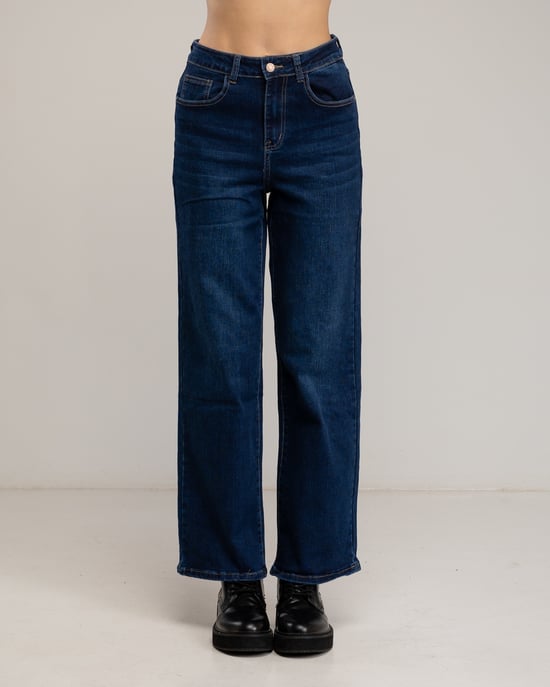Basic wide leg jeans met een hoge taille. - Image 2