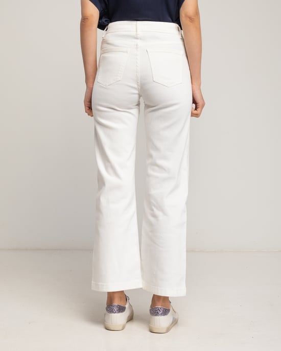 Straight fit jeans met geometrische patronen, schelpen en palmbomen. - Image 3