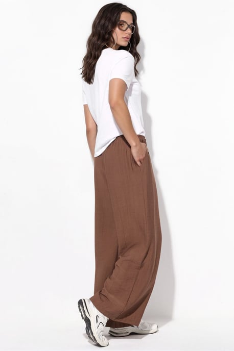 Wijde Pantalon met Elastische Taille en Zakjes - Image 2