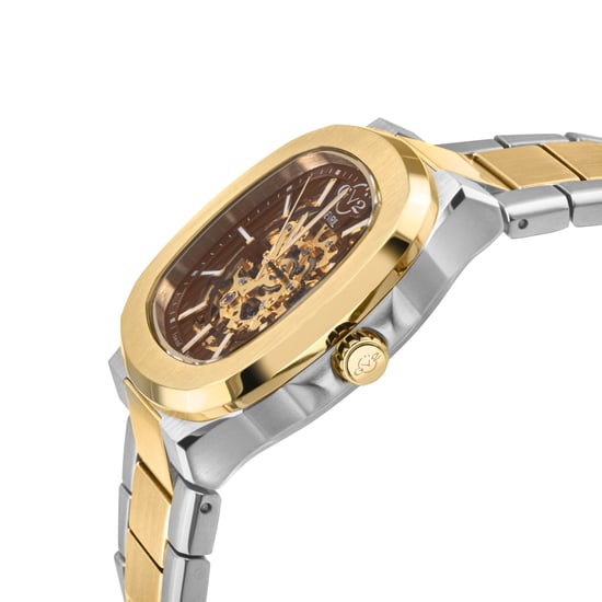 GV2 Automatic Men's Potente Swiss Automatic Two toned SS IPYG Bracelet Skeletal Watch - Image 4