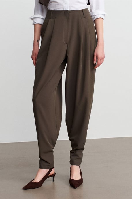 Dames Hoge Taille Wijde Pijpen Crepe Broek - Image 4