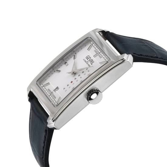 Gevril Mens Manhattanhenge Swiss Automatic ETA 2836-2 Genuine Handmade Italian Blue Leather Watch - Image 3