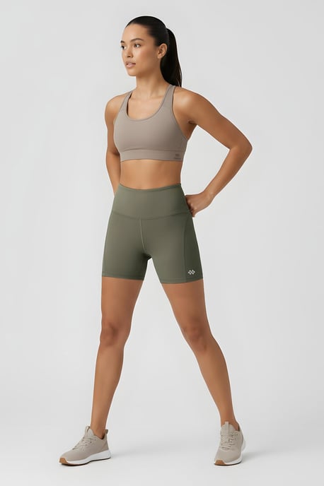 Korte Hoge Taille Slim-fit Leggings Met Ceintuur - Image 2