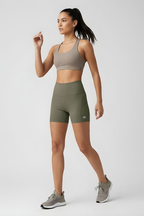 Korte Hoge Taille Slim-fit Leggings Met Ceintuur - Image 3