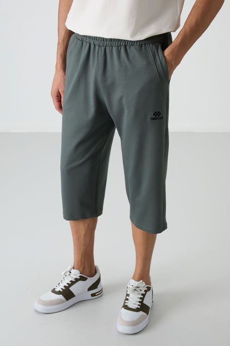 Heren Mid-waist Wijde Capri Korte Broek - Image 2