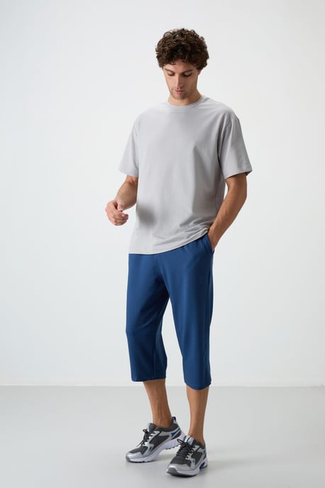 Heren Mid-waist Wijde Capri Shorts - Image 1