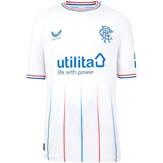 Castore Rangers FC uittenue voor kinderen 2023/2024 (Briljant wit) - Image 1