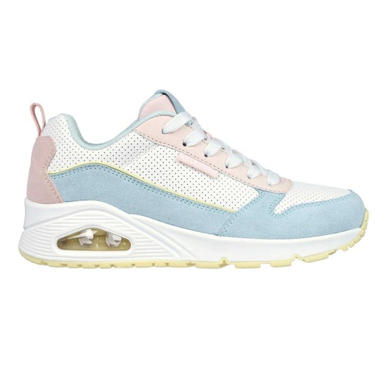Skechers Womens/Ladies Uno Stand On Air Suede Trainers (Light Blue/Pink) - Image 1