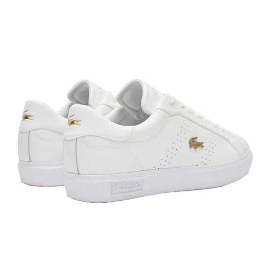 Lacoste Dames/Dames Powercourt 2.0 Leren Trainers (Wit/Goud) - Image 2