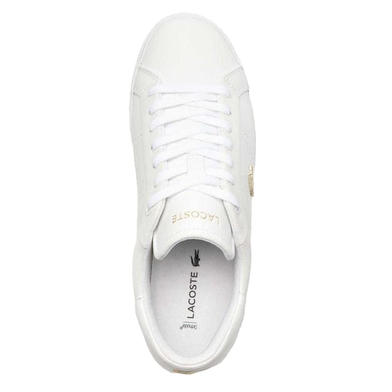 Lacoste Dames/Dames Powercourt 2.0 Leren Trainers (Wit/Goud) - Image 3