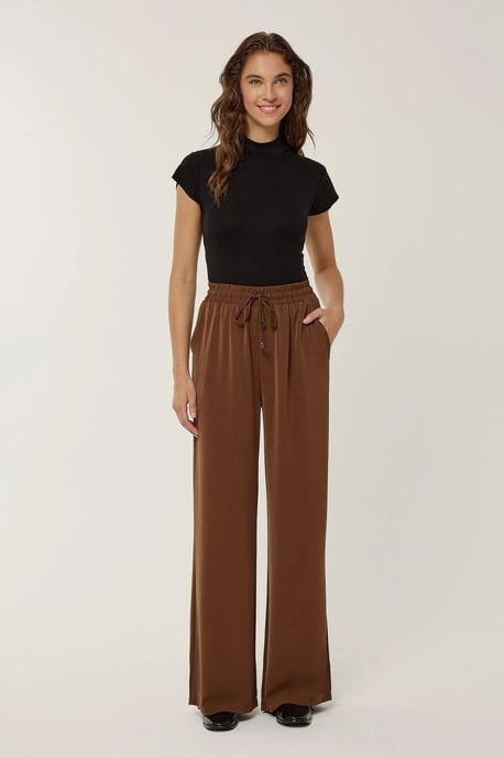 Elastische taille wijde broek - Image 1