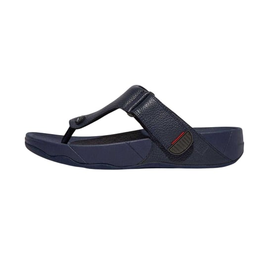 FitFlop Heren Leren Teen Post Platte Sandalen (Marine) - Image 2